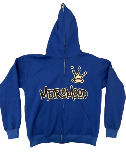 Full-Zip Blue Hoodie